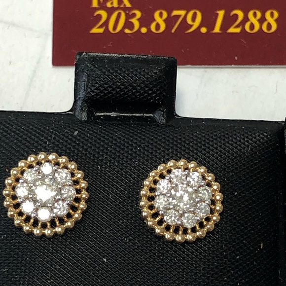 10 kt pink gold ,diamond stud earrings .55 CT’s - Picture 6 of 16